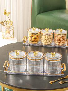 1 件/4 件/套塑料多功能储物罐，密封容器带托盘圣诞礼物 - 無色 - 查看 12