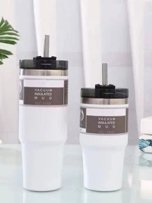 1 Miếng 30oz/20oz Thép không gỉ Cúp Ô tô/xe hơi Cúp Hai Lớp Cúp Lạnh Cúp Nước đá Cúp Ô tô/xe hơi Có thể mang đi Tách cà phê , Trở lại Trường Quân nhu - trắng - Xem 4