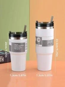 1 Miếng 30oz/20oz Thép không gỉ Cúp Ô tô/xe hơi Cúp Hai Lớp Cúp Lạnh Cúp Nước đá Cúp Ô tô/xe hơi Có thể mang đi Tách cà phê , Trở lại Trường Quân nhu - trắng - Xem 2