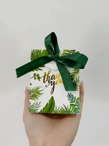 10 Cái/bộ Giấy Tặng Túi Ruy Băng Hiện Đại Lá & Chữ Đồ Họa Túi Gói Quà Cho Đảng - màu xanh lá - Xem 6