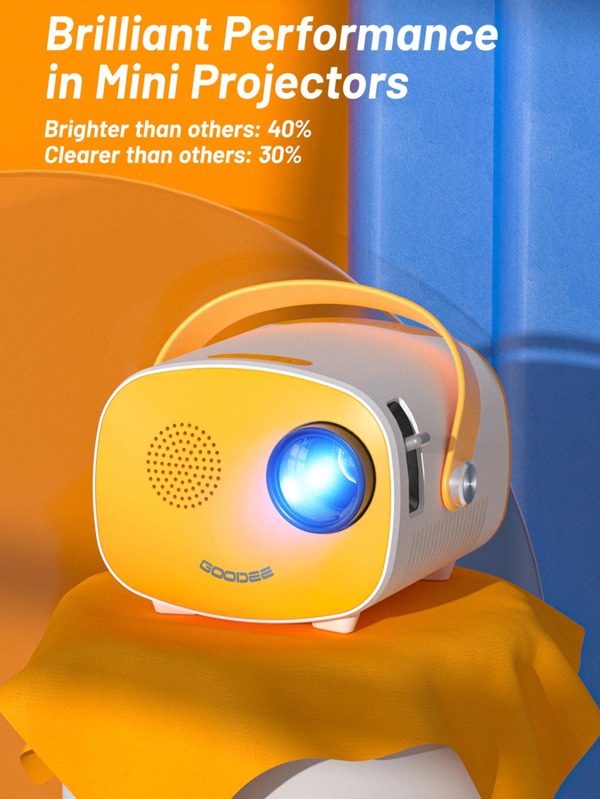 Mini Projector,GooDee Portable Projector for iPhone, 1080p Supported