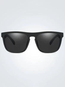 男士方形框架时尚眼镜休闲沙滩配饰眼镜墨镜 - 黑色 - 查看 2