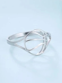 1 Thép Không Gỉ Thời Trang Rỗng Ra Bóng Rổ Trang Trí Vòng Cho Nữ Trang Trí Hàng Ngày - Bạc - Xem 2