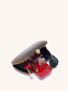 Chuỗi túi dập nổi bằng da rắn kim loại nhỏ - Vàng - Xem 5