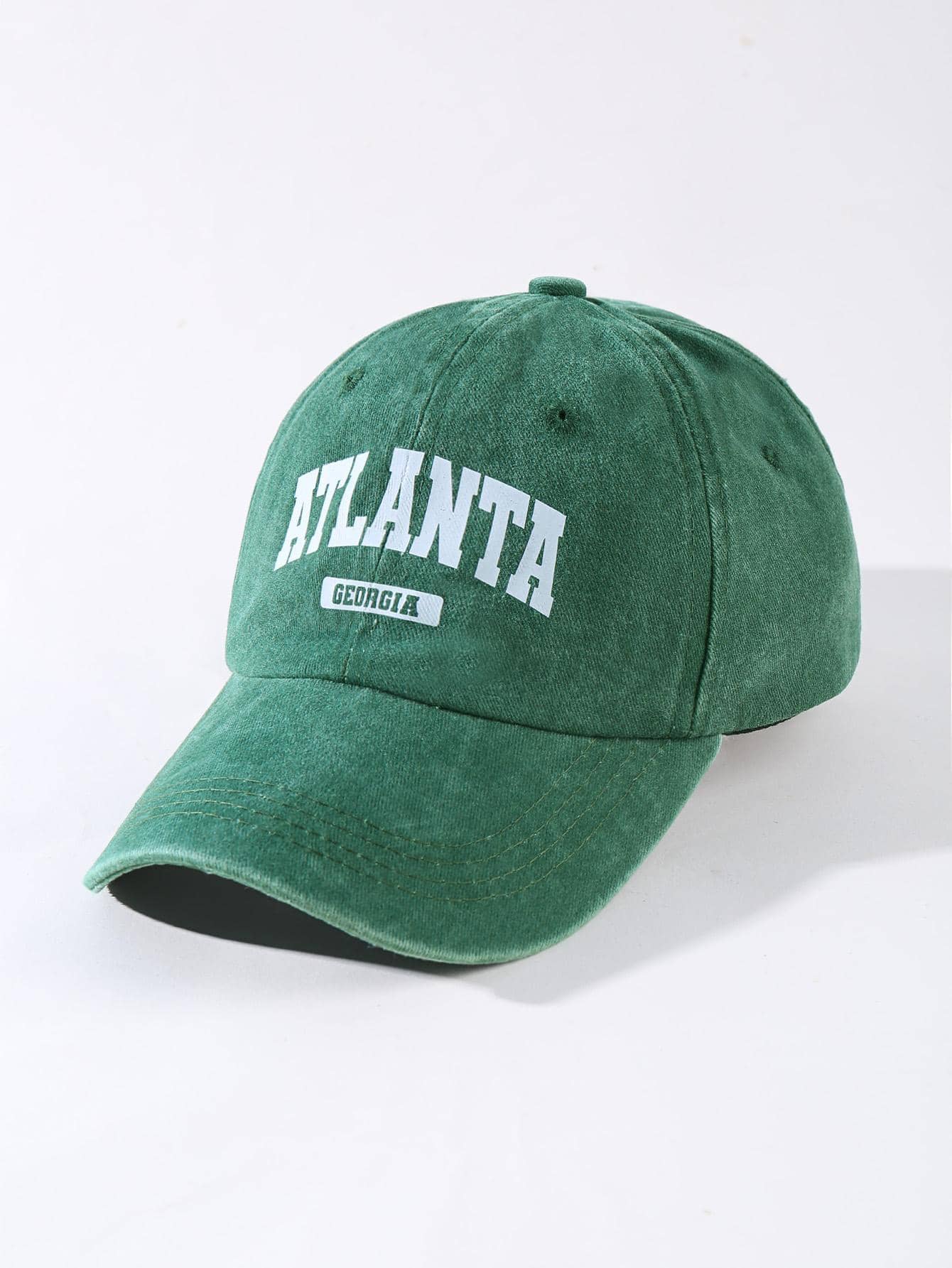 復古洗水棒球帽,無結構,可調節,沮喪爸爸帽,男女適用 - 墨綠色 - 查看 1