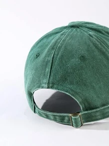 復古洗水棒球帽,無結構,可調節,沮喪爸爸帽,男女適用 - 墨綠色 - 查看 2