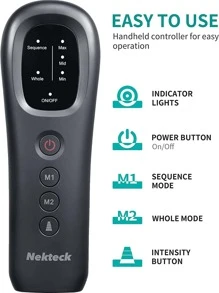 Nekteck Leg Massager for Circulation Air Compression and Relaxation, for Calf Foot and Arms, with Handheld Controller - Grey - View 5