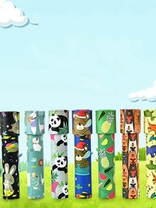 1入組隨機塑料萬花筒，現代動物和水果圖案家用萬花筒 - 彩色 - 查看 2