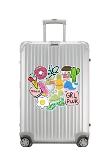 50 张卡通图案什锦贴纸，可爱防水多用途装饰贴纸，可用于装饰、手账、学校用品、返校 - 彩色 - 查看 4