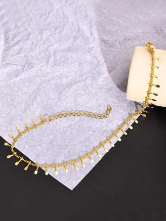 1 pc אופנתי נירוסטה מלבן דקור קרסול לנשים לקישוט יומי