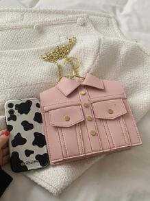 Mini Studded Decor Túi mới lạ Dây đeo chuỗi Pu, Quà tặng mới lạ và hài hước nhất Pefect - Hồng - Xem 4