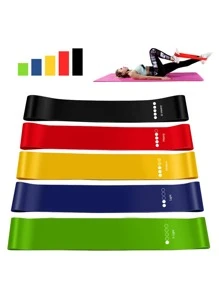 5顏色拉力帶,5入組彈力帶彈性帶力量訓練彈力帶 - 彩色 - 查看 1