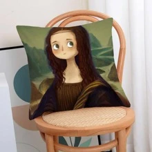 con estampado de figura Funda de cojín sin moderno de tela Funda de almohada decorativa para viviendo casa adorno - Multicolor - Ver 2