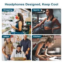 CIVPOWER Portable Neck Fan, Hands Free Bladeless Fan, Cooling Personal Fan,3 Speeds Adjustment,78 Air Outlet, Headphone Design, Rechargeable, USB Powered Neck Fan for Outdoor - White - View 9