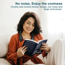 CIVPOWER Portable Neck Fan, Hands Free Bladeless Fan, Cooling Personal Fan,3 Speeds Adjustment,78 Air Outlet, Headphone Design, Rechargeable, USB Powered Neck Fan for Outdoor - White - View 8