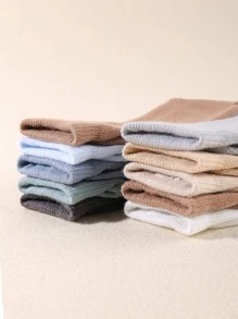 10對兒童素色防滑襪子適用於日常生活 - 彩色 - 查看 2