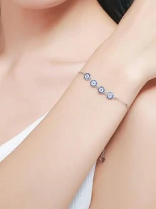 Kaletine سوار فضة عيار 925 مرصع بالزركونيا، هدية عيد ميلاد أو ذكرى زواج أو مناسبة