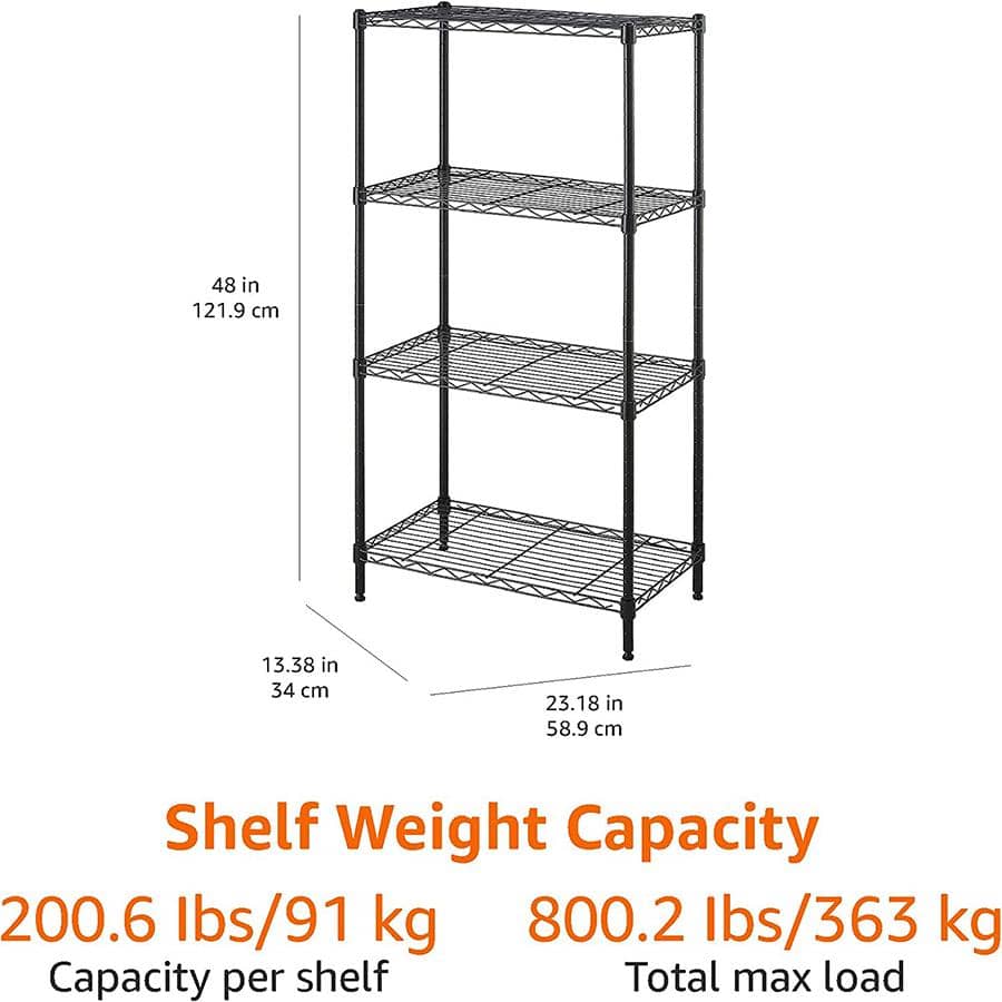 WEKITY Storage Rack, 4Layer Adjustable Storage Rack Unit with A