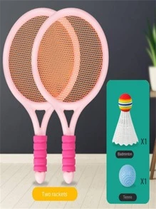 Niños 1 set Juguete de plástico raqueta de tenis gracioso con raqueta & bádminton adorno para - Rosa - Ver 4