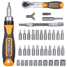 1pc 38 In 1 Stainless Steel Screwdriver, Modern Letter Graphic Maintenance Tool For Home - Orange - View 4