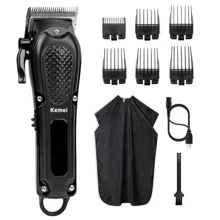 Máquina De Corte De Cabello Kemei Km-1071 Para Hombre - Negro - Ver 1