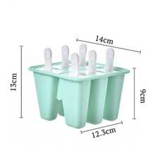 冰棒模具，冰棒制作器，6 件套硅胶冰棒模具，可重复使用，易脱模，冰棒制作器（绿色） - 綠色 - 查看 3