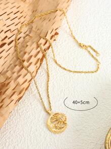 Collar con diseño de luna & sol - Amarillo Oro - Ver 3