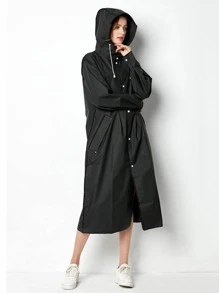 一件纯色抽绳连帽雨衣，保暖舒适，适合闺蜜节、狗狗主题、嘉年华、派对装饰、春夏精选、伴娘礼物、房间装饰、卧室装饰、海滩、旅行、男女皆宜、度假等场合，可爱小物。 - 黑色 - 查看 6