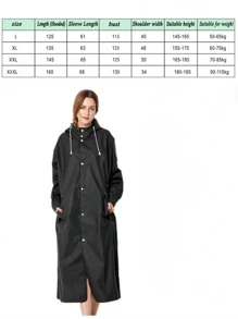 一件纯色抽绳连帽雨衣，保暖舒适，适合闺蜜节、狗狗主题、嘉年华、派对装饰、春夏精选、伴娘礼物、房间装饰、卧室装饰、海滩、旅行、男女皆宜、度假等场合，可爱小物。 - 黑色 - 查看 2