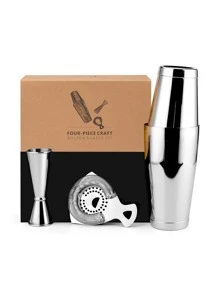 Bộ 3 bình lắc cocktail bằng thép không gỉ - Bạc - Xem 2