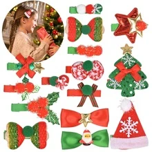 15 piezas Horquilla pelo sombrero de Navidad pelo árbol de Navidad dulce para fiesta - Multicolor - Ver 1