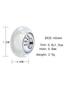 BALMORA 1 chiếc vòng tay hạt thủy tinh thủ công bằng bạc Sterling S925 tinh tế và độc đáo làm quà tặng cho phụ nữ - Bạc - Xem 9