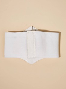 Da giả Lace-up Trang trí Eo Thắt lưng Với Da cừu Mẫu Đối với Đúng mẫu - trắng - Xem 2