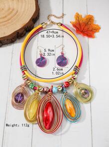 Bộ trang sức trang trí hình bầu dục 3 cái / bộ - Nhiều màu - Xem 3