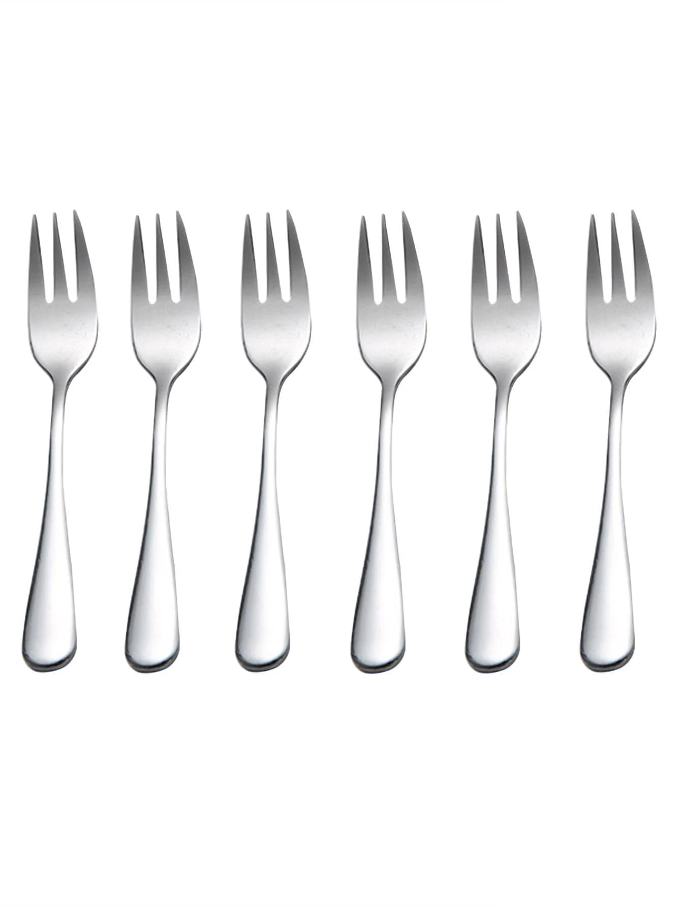 6入組不銹鋼叉 - 銀色 - 查看 1