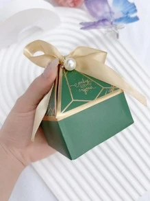 10pcs/set Marble & Letter Graphic Faux Pearl & Bow Decor Gift Box For Graduation Party - Multicolor - View 7