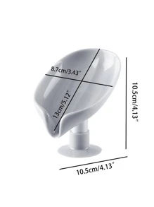 1pc Solid Color Soap Dish Holder - Grey - View 2