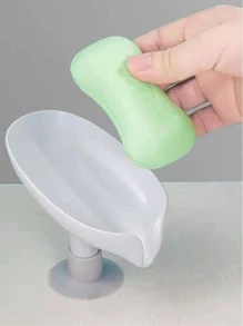 1pc Solid Color Soap Dish Holder - Grey - View 5