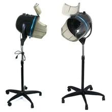Hooded Floor Bonnet Hair Dryer Stand Up w/Timer Rolling Wheel - Black - View 3