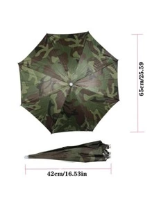 1 chiếc mũ câu cá có thể gập lại chống nước in họa tiết camo - xanh quân đội - Xem 5
