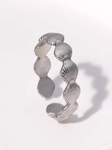 1 Vỏ Thép Không Gỉ Thời Trang Trang Trí Vòng Đeo Tay Cho Nữ Trang Trí Hàng Ngày - Bạc - Xem 2