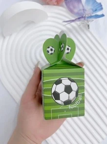 24pcs Paper Gift Box, Modern Football Pattern Gift Packaging Box For Home, Party