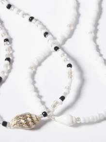 2入組貝殼裝飾串珠項鏈 - 彩色 - 查看 6