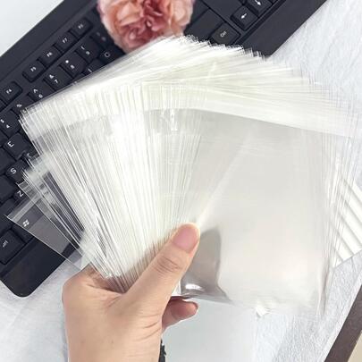 100个透明自粘袋10x10cm+3个包装袋OPP派对装饰礼品包装袋情人节