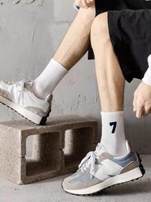 3 Đôi Vớ Nam Họa Tiết Số Thoáng Khí Thấm Mồ Hôi Thông Thường Cho Cuộc Sống Hàng Ngày - Nhiều màu - Xem 3