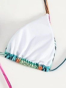 Bộ Bikini Nữ Lộ Lưng Hội Chữ thập Cắt ra Thắt nút Buộc lại Tất cả trên in - Nhiều màu - Xem 5
