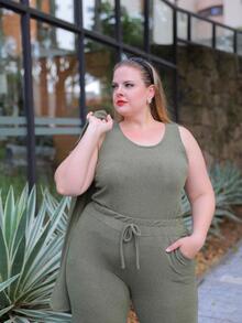 Plus Size Co-Ords - Green - View 7