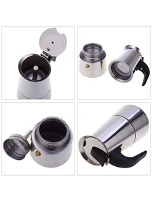 Cafeteira Italiana Expresso Cremeira Aço Inox 6 Xícaras Filtro Térmica Manual Com Filtro Café Chá - Prata - Visão 3