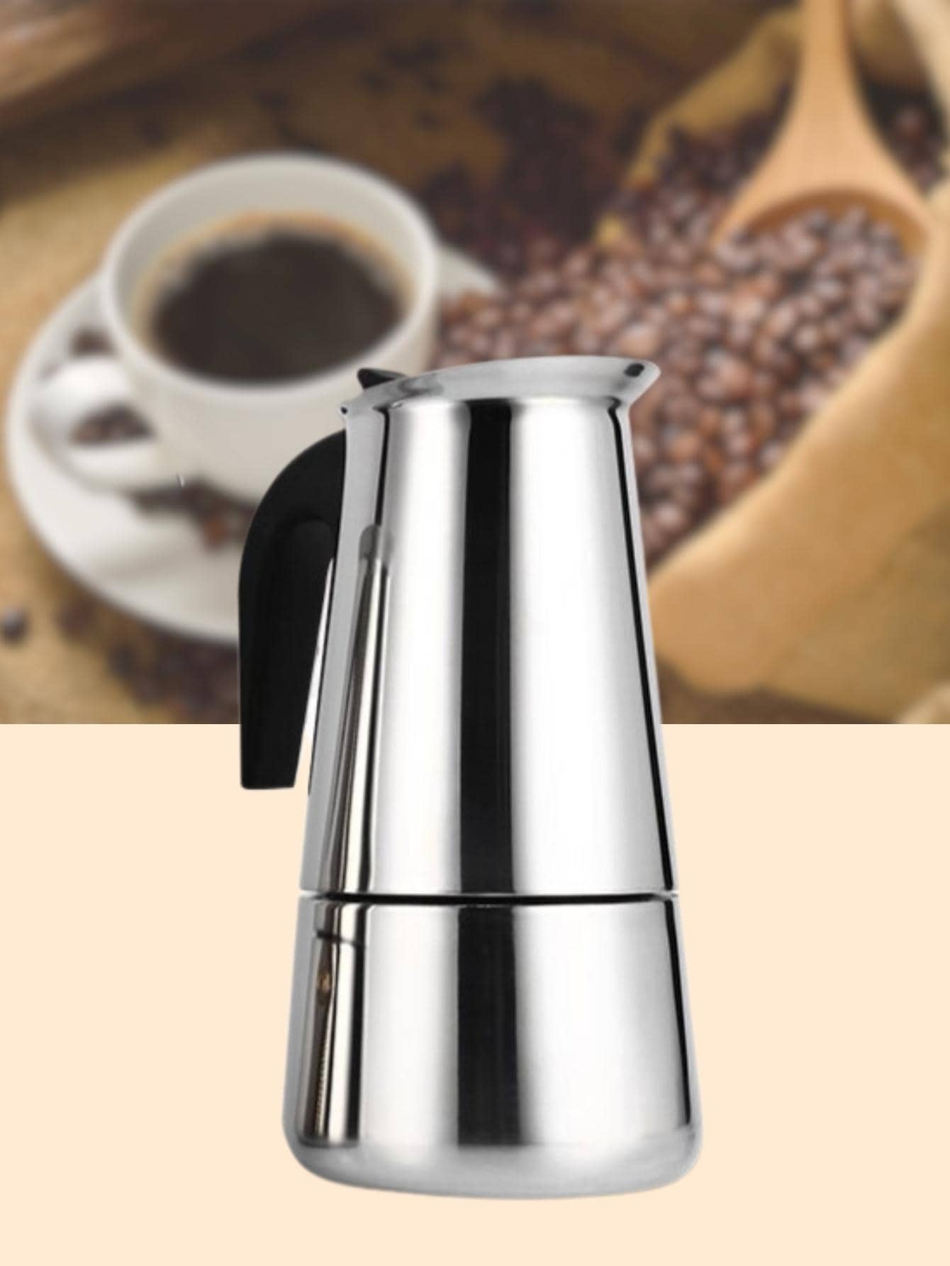 Cafeteira Italiana Expresso Cremeira Aço Inox 6 Xícaras Filtro Térmica Manual Com Filtro Café Chá - Prata - Visão 1