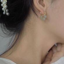 2入組珠子裝飾耳夾 - 金色 - 查看 2